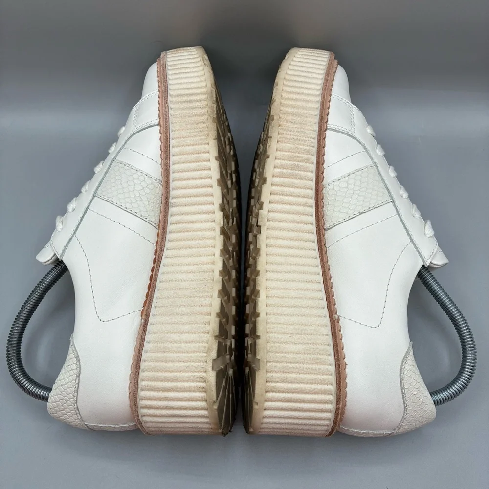 Dolce Vita Tiger Platform Sneakers Women’s 8.5 White Leather Lace Up